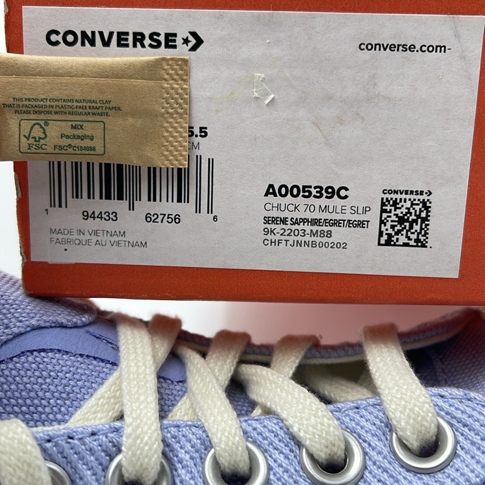 Converse WMNS Chuck 70 Mule 'Serene Sapphire' A00539C Lavender Sneakers - Picture 16 of 16